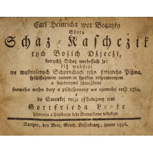 ŁUŻYCE. JANKOWA. BOGATZKY (VON), KARL HEINRICH (1690-1744), Sloty / Schaz