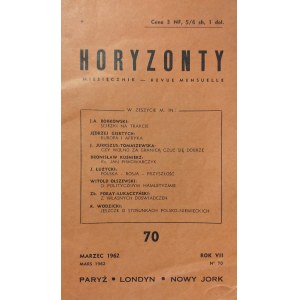 PARYŻ, LONDYN, NOWY JORK. HORYZONTY, nr 70 miesięcznika, III 1962, rok VII