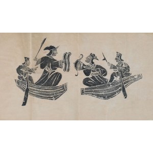 CZTERY POSTACIE W ŁODZIACH, Chiny, XIX w.