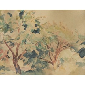 Wojciech WEISS (1875-1950), Pejzaż z drzewami