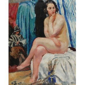 Wojciech WEISS (1875-1950), Modelka w pracowni artysty, 1922