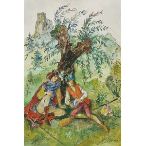 Jan Marcin SZANCER (1902-1973), Odpoczynek pod drzewem - ilustracja