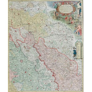 Alexis H. JAILLOT (1632-1712) Iohann B.Homann, Mapa Północnej Westfalii z Księstwami Ju¨lich, Berg, Cleve i Mark