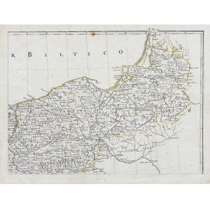 Mapa północnej Polski i Litwy
