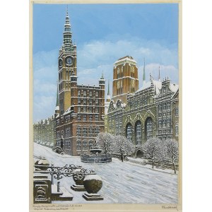 Paul Kreisel, Danzig, Langemarkt mit Rathaus u St. Marien