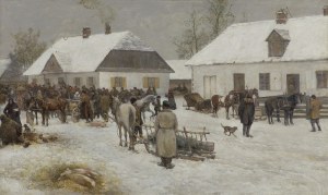 Okniński Ryszard, TARG W MAŁYM MIASTECZKU, OK. 1880
