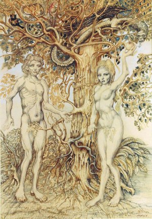 Jan LEBENSTEIN (1930-1999), Adam i Ewa - Adam et Eve, 1988