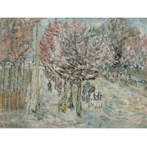 Hanna RUDZKA-CYBISOWA (1897-1988), City landscape with a horse-drawn carriage