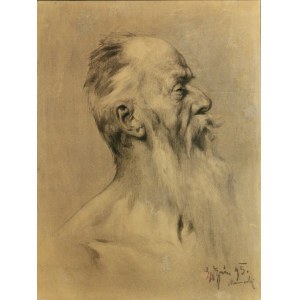 Michał GORSTKIN WYWIÓRSKI (1861-1926) ?, Głowa starego mężczyzny, 1893