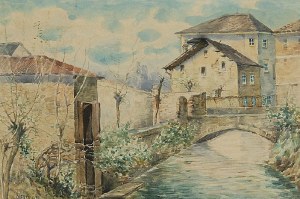 Erno ERB (1890-1943), Motyw z włoskiego miasteczka Oderzo, 1918