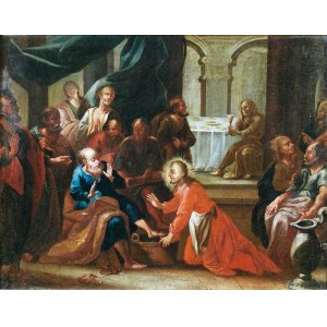 Malarz nieokreślony, XVIII w., Jezus umywający nogi podczas wieczerzy paschalnej