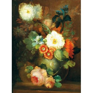 Autor nieokreślony, XIX w., Kwiaty w wazonie