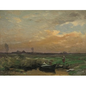 Kochanowski Roman, PEJZAŻ NADWODNY Z ŁÓDKĄ