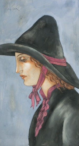 Zak Eugeniusz, PORTRET MŁODEJ KOBIETY W KAPELUSZU, 1913-1914