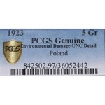 II Republic of Poland, 5 groschen 1923 - PCGS UNC Details