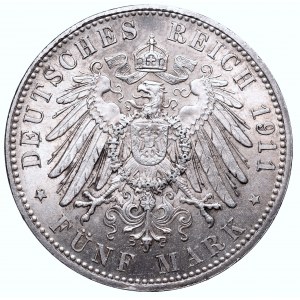 Germany, Bayern, Lvitpold, 5 mark 1911 D