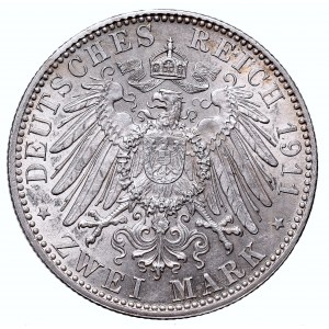 Niemcy, Bawaria, Lvitpold, 2 marki 1911 D - 90 urodziny