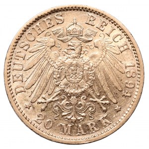 Germany, Baden, Friedrich I, 20 mark 1894 G