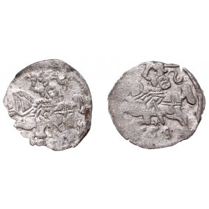 Zygmunt II August, zestaw dwóch denarów 1558 i drugi z datą nieczytelną