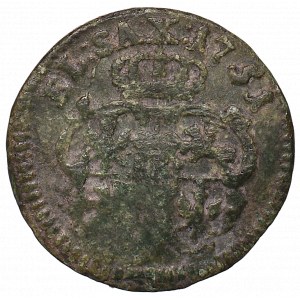 August III, Solidus 1751 countermarked