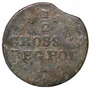 Stanislaus Augustus, 1/2 groschen 1766 countermarked