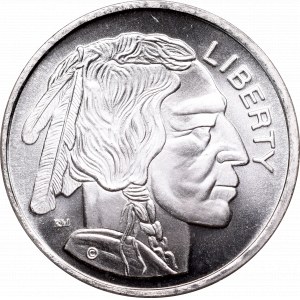 USA, Głowa Indianina - uncja czystego srebra