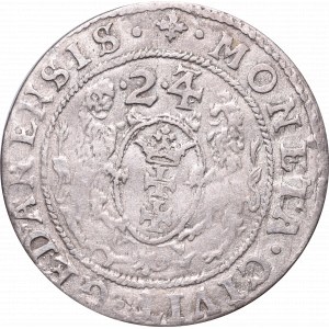 Sigismund III, 1/4 thaler 1624, Danzig - date overstriked