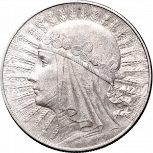 II Rzeczpospolita, 10 złotych 1932 bzm Głowa kobiety