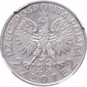 II Republic of Poland, 2 zloty 1933 - NGC AU Details