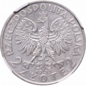 II Rzeczpospolita, 2 złote 1933 - NGC AU Details