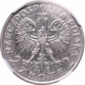 II Rzeczpospolita, 2 złote 1932 Głowa kobiety - NGC AU Details