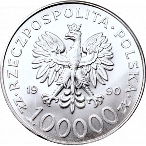 III Republic of Poland, 100000 zloty 1990 Solidarity