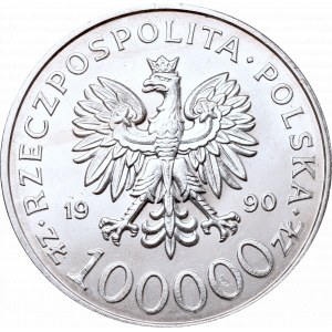 III Republic of Poland, 100000 zloty 1990 Solidarity