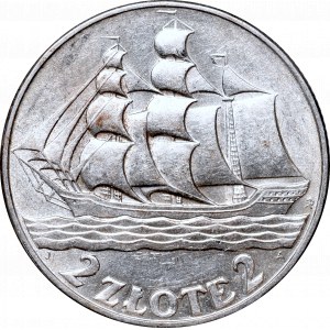 II Republic of Poland, 2 zlote 1936, ship