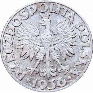 II Rzeczpospolita, 2 złote 1936, Żaglowiec