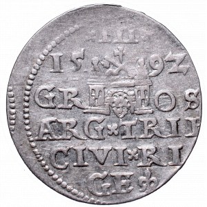 Zygmunt III Waza,Trojak 1592, Ryga