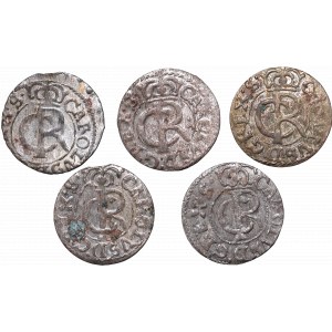 A set of coins from Riga mint from 1661-1665