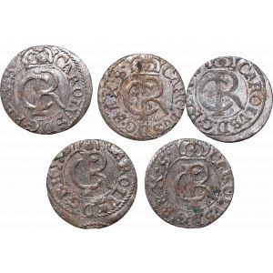 A set of coins from Riga mint from 1661-1665