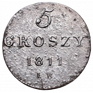 Księstwo Warszawskie, Fryderyk August I, 5 groszy 1811 IB