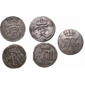 Prusy, zestaw szelągów z lat 1693-1769