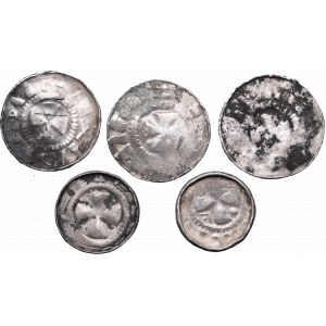 Lot of 5 teutonic denarius