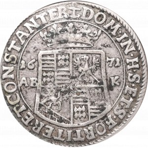 Germany, Mansfeld-Eisleben County, Johann Georg, 1/3 thaler 1671 - GCN
