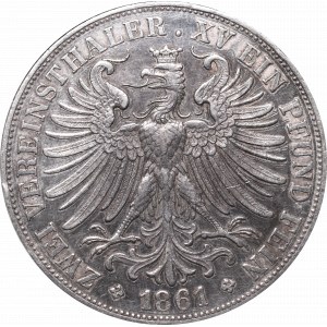 Germany, Frankfurt, 2 Vereinsthaler 1861 - GCN XF45