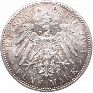 Germany, Hessen, Filip I, 5 mark 1904 - GCN AU55