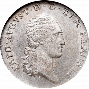 Germany, Saxony, Friedrich August, 1/6 thaler 1810 SGH - GCN AU55
