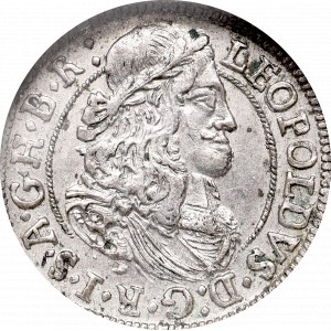 Austria, Leopold I, 3 kreuzer 1670, Hall - GCN MS65