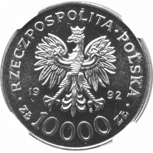 III RP, 10000 zł 1992, Wladislaw III Warneńczyk, trial coin, NGC PF69 ULTRA CAMEO