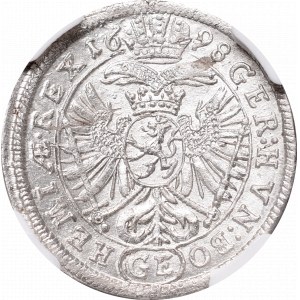 Austria, Leopold I, 3 kreuzer 1698, Prague - NGC MS66