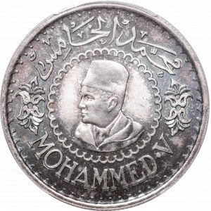 Maroko, Mohammed V, 500 franków 1956 - PCGS MS65