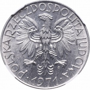 PRL, 5 złoty 1971 Rybak - NGC MS65